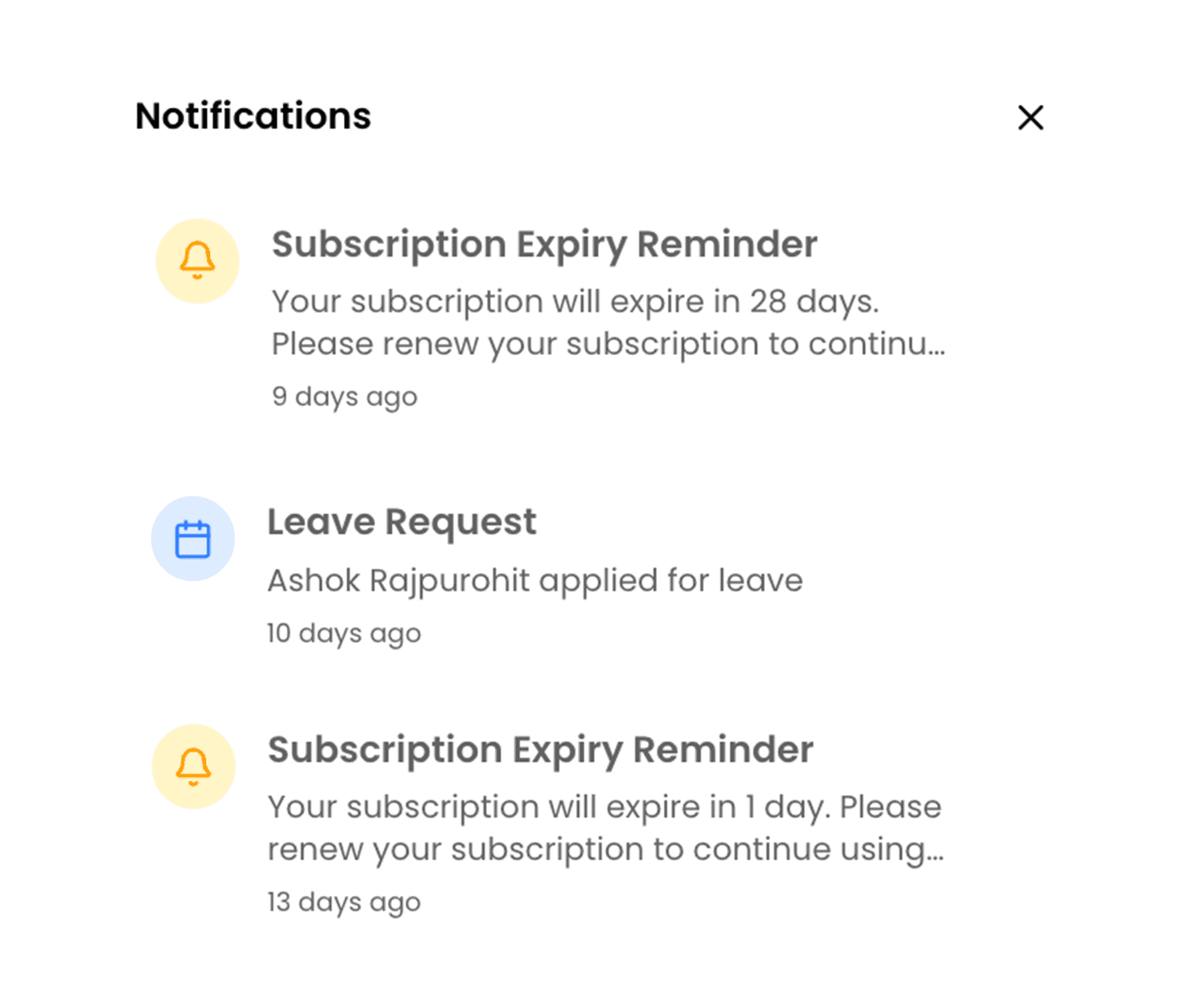 Leave Notifications & Alerts