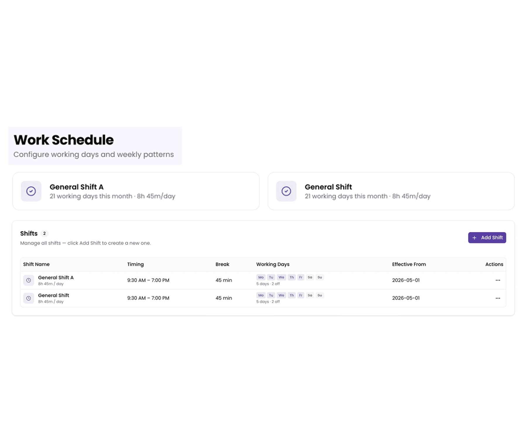 Shift & Schedule Management
