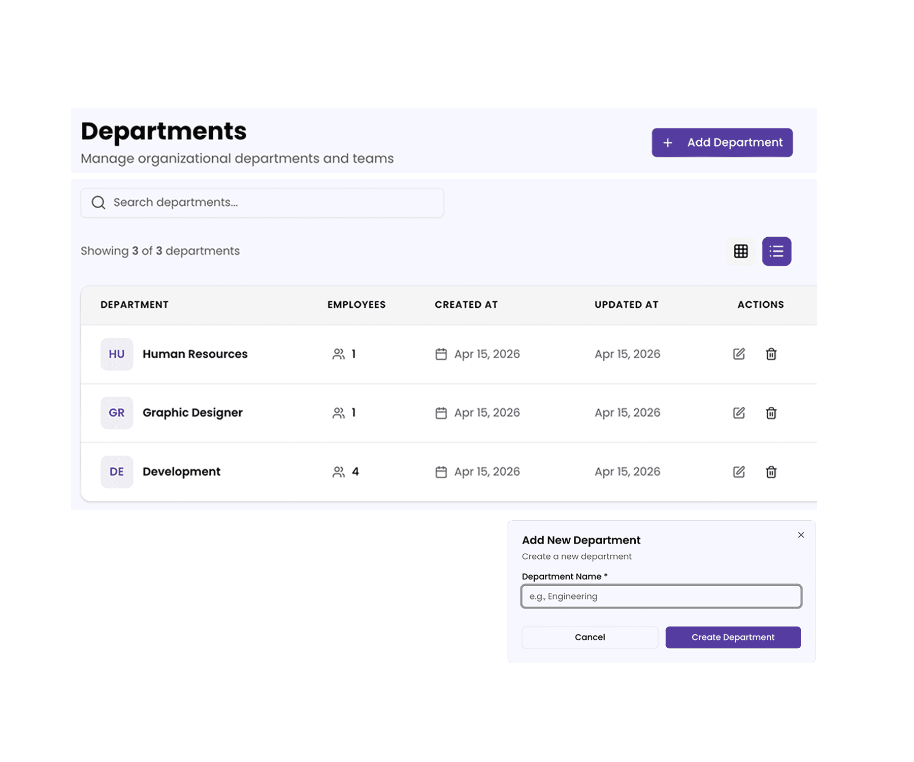 Department Management